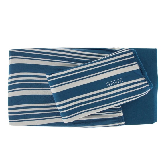 Kickee Pants Other - NWT Kickee Pants Fishing Stripe Twin Sheet Set Blue